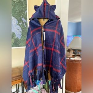 NWT Futurino Red and Navy Cape with Hood and Ears